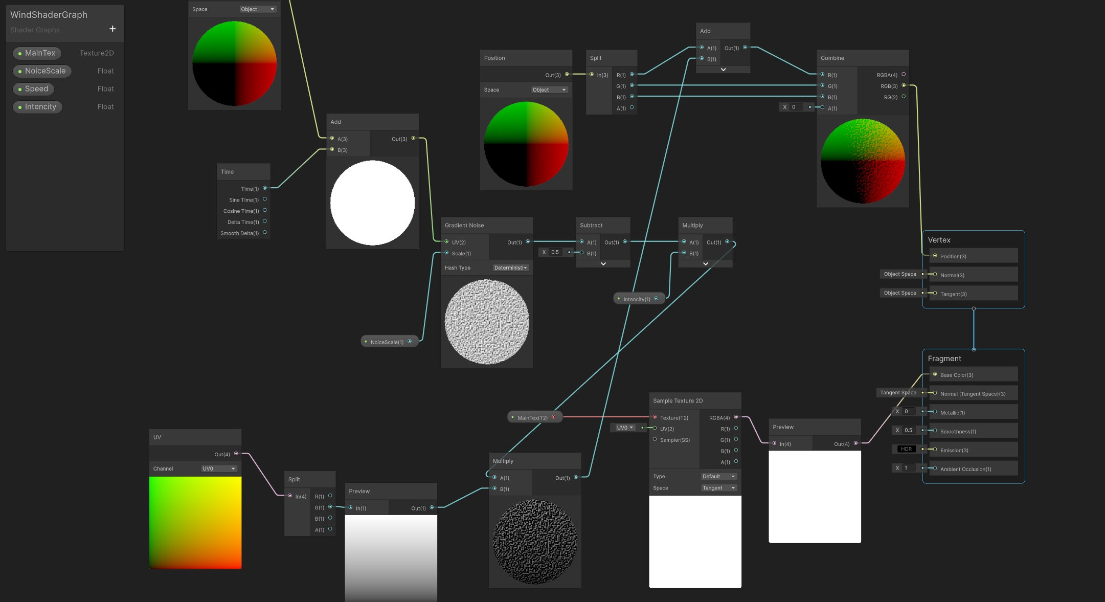 2D Wind Shader Graph Logic